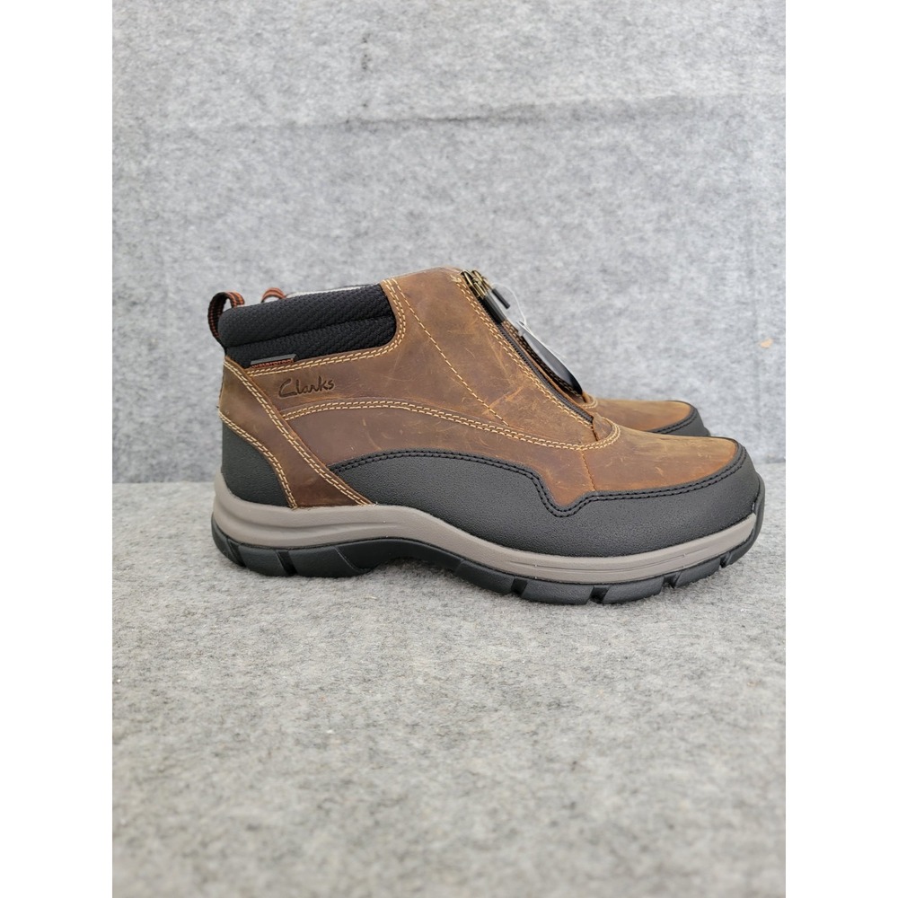 Clarks Walpath Zip 26174620 Mens Brown Leather Casual Dress Boots Size 7.5